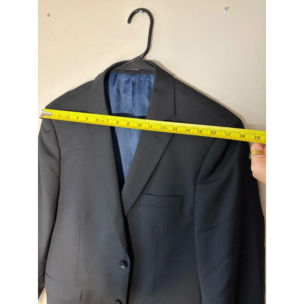 Mantoni Mens 42S Black Super Fine 100% Virgin Wool 2-Button Suit Jacket M40901